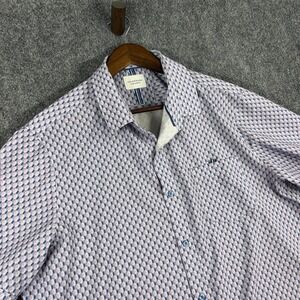 7 Diamonds 4 Way Stretch Button Up Shirt Mens XL Short Sleeve Patterned